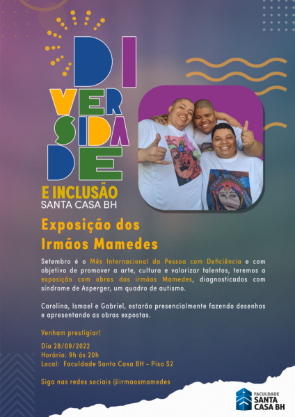 Folder Convite Exposição dos Irmãos Mamedes na Faculdade Santa Casa BH