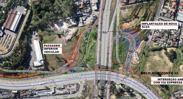 Projeto da nova trincheira Via Expressa com Novo Anel