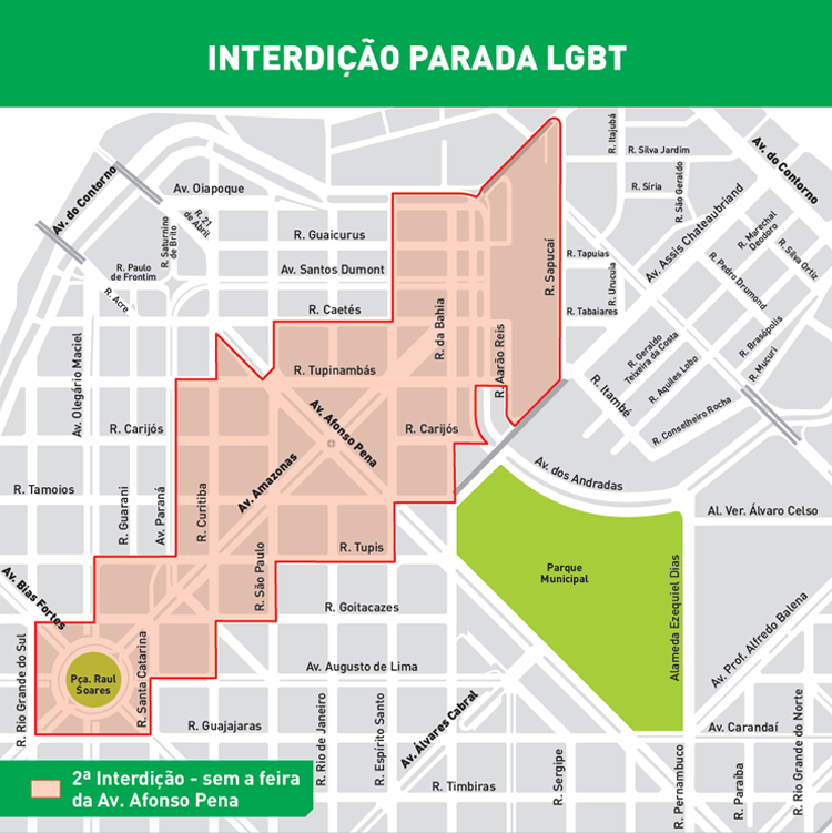 Mapa 2 de operação de trânsito para Parada LGBT, realizada no dia 14/7