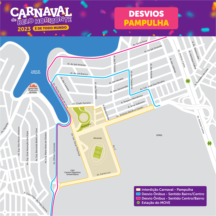 Carnaval 2023 - Mapa Pampulha