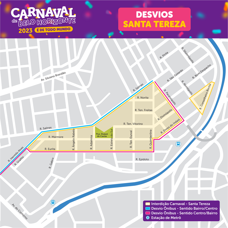 Carnaval 2023 - Mapa Santa Tereza