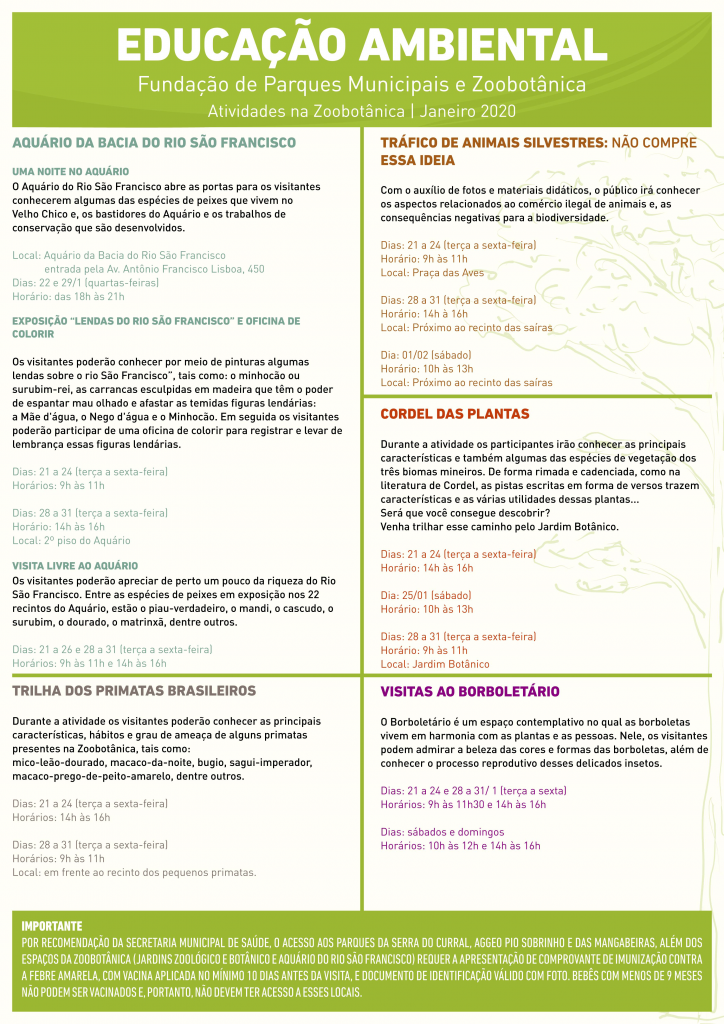 Programação educação ambiental FPMZB