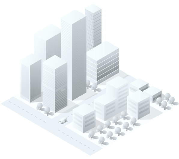 Imagem de uma cidade 3d em perspectiva isometrica