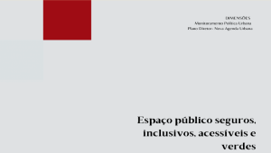 Boletim 1 - Espaços Públicos Seguros, Inclusivos, Acessíveis e Verdes