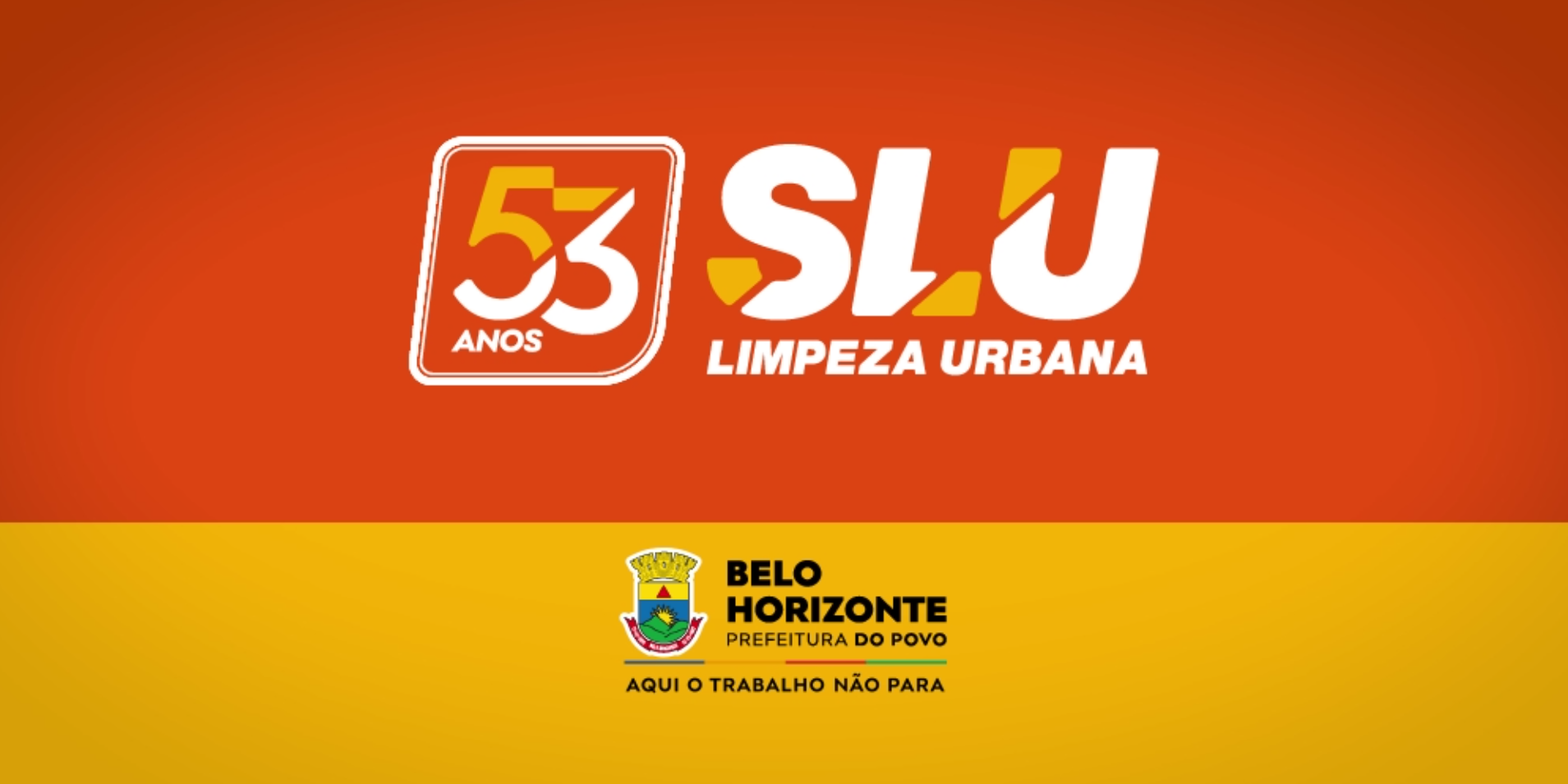 Marca comemorativa dos 53 anos da Superintendência de Limpeza Urbana (SLU) - Prefeitura de Belo Horizonte