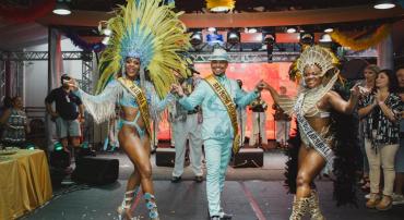 Rei, rainha e princesa do Carnaval de Belo Horizonte 2019, eleitos no dia 2/12 no Mercado da Lagoinha, se apresentam.