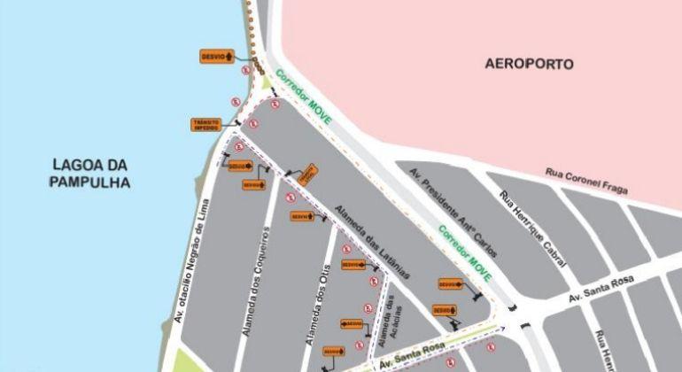 Operação de Trânsito para obra na Orla da Pampulha, a partir desta segunda-feira Operação de Trânsito para obra na Orla da Pampulha, a partir desta segunda-feira