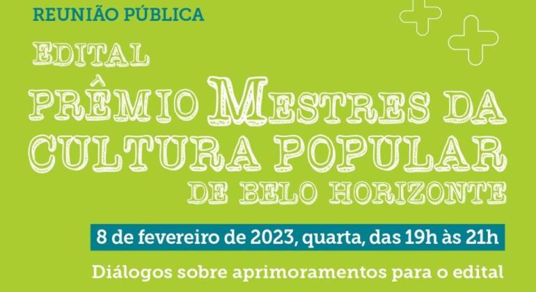 PBH promove reunião sobre o Prêmio Mestres da Cultura Popular Arte de divulgação