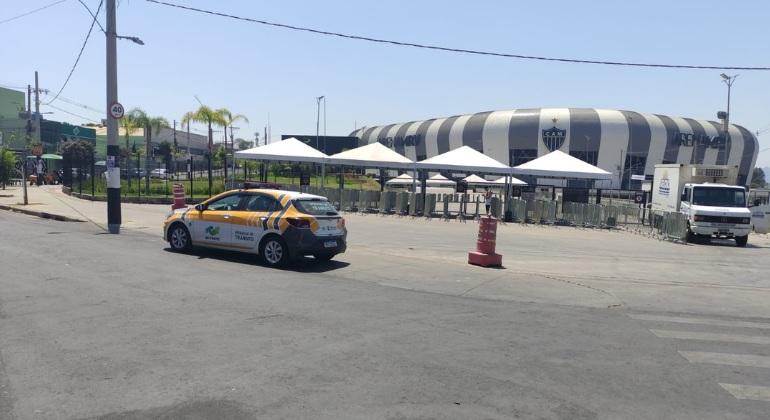 Operação de trânsito para Atlético x Corinthians, na Arena MRV, neste sábado (24) 