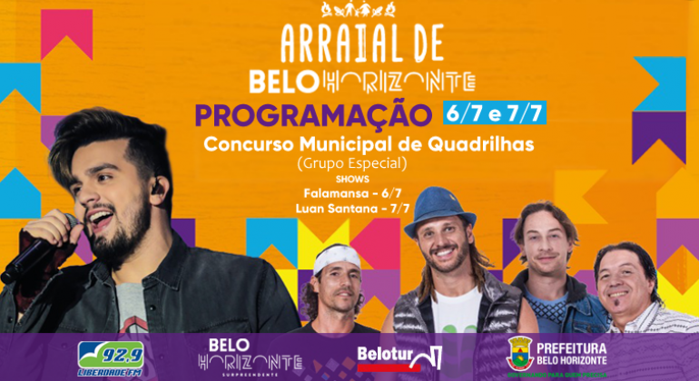 Imagem de cantores que se apresentarão no Arraial de Belo Horizonte