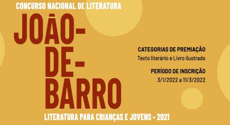 Cartaz do concurso nacional de literatura João-de-Barro