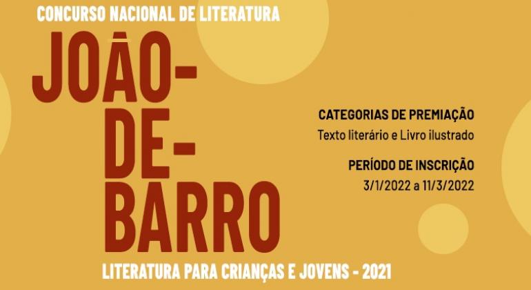 PBH lança edital do “Concurso Nacional de Literatura – Literatura para Crianças e Jovens” Cartaz do concurso nacional de literatura João-de-Barro