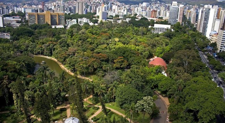 Vista aérea do Parque Municipal de Belo Horizonte