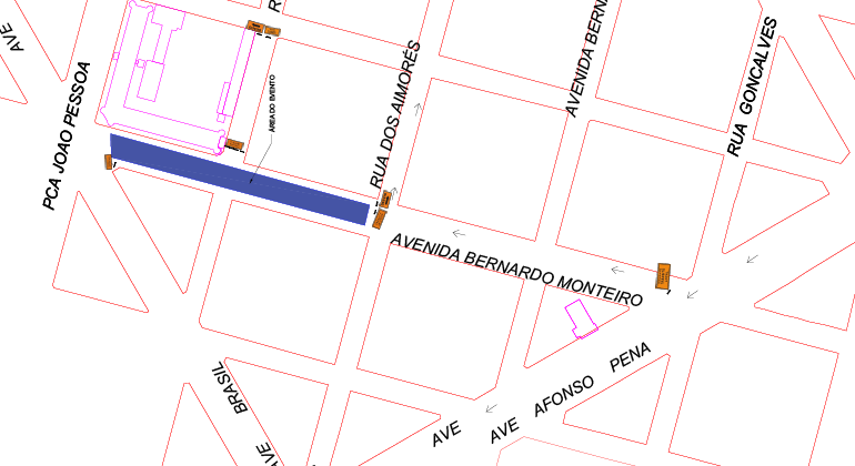Festival Me Gusta, na avenida Bernardo Monteiro, terá operação especial Mapa Gráfico da Avenida Bernardo Monteiro