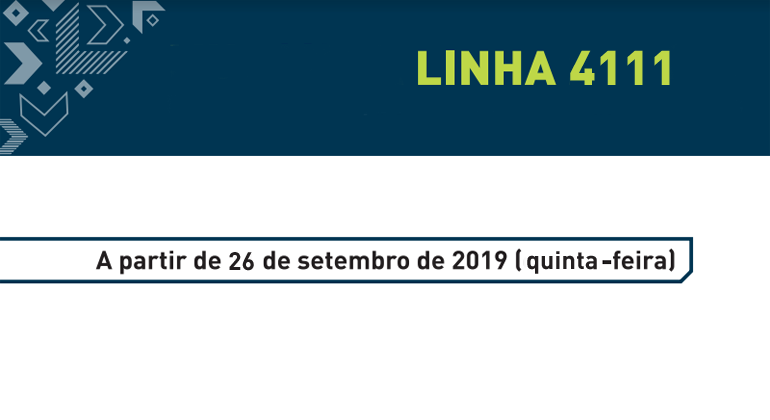 Linha 4111: A partir de setembro de 2019 (quinta-feira)