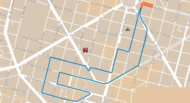 Hipercentro terá operação especial de trânsito e transportes no domingo, dia 9/6 Mapa mostra alteração do trânsito na região do Mercado Central
