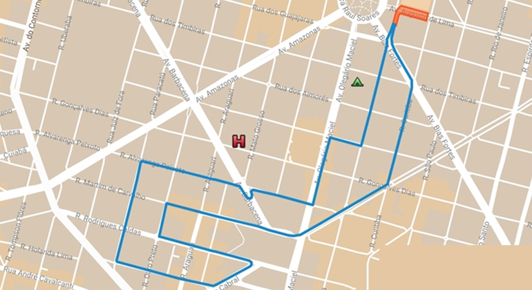 Mapa mostra alteração do trânsito na região do Mercado Central