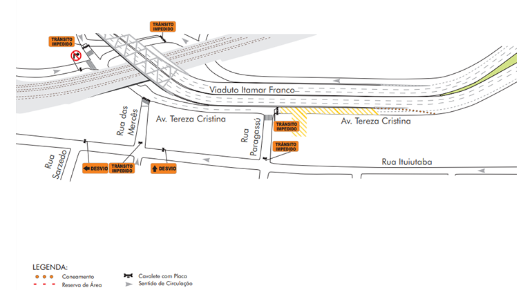 Mapa da operação de trânsito para evento Mister Rock – Beiço do Wando, no bairro Prado, no dia 2/11.