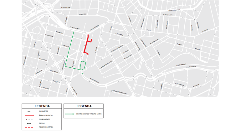 Operação de trânsito e transportes para Duelo de MCS, na Praça da Estação mapa