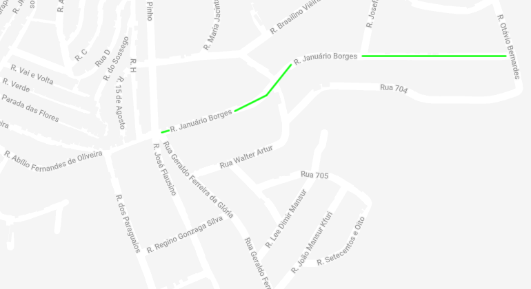 BHTrans realiza alteração nas linhas 814, 822 e 5502 C em função de obras de recapeamento rua Januário Borges, no bairro Jardim Vitória. Arte: PBH Mapa do Bairro Jardim Vitória e da rua Januário Borges, cuja área em destaque será interditada para recapeamento entre os dias 29/8 e 15/9, alterando o itinerário dos ônibus da região.