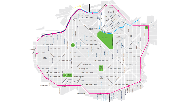 Mapa do itinerário da 3ª Volta Internacional da Contorno, realizada no doingo, dia 21/4.