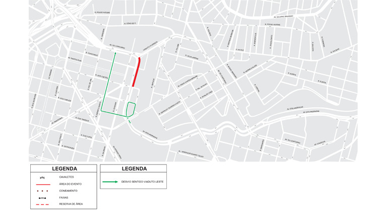BHTrans realiza operação especial de trânsito para os eventos Marcha para Jesus e Som do Brasil, nos dias 15 e 17/11, nas regiões Leste e Central. Arte: PBH Mapa da operação trânsito para eventos Marcha para Jesus e Som do Brasil, dias 15 e 17/11, nas regiões Leste e Central.