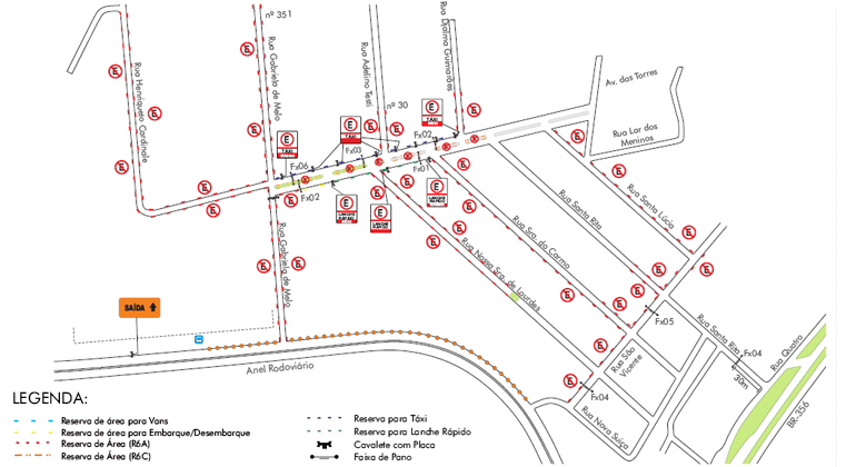 A BHTrans realiza operação de trânsito em virtude da realização de evento no espaço Bella Vista, na rua Henriqueto Cardinale, 121. Arte: PBH Mapa de operação de trânsito para evento Fabulous Vegas.