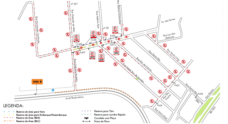 Mapa de operação de trânsito para evento Fabulous Vegas.