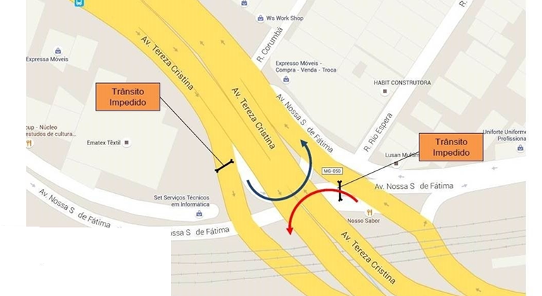 No domingo, dia 26/5, BHTrans realiza operação de trânsito e transportes para Corrida da Infantaria 2019 no Barro Preto. Arte: PBH Mapa da operação de trânsito para evento Corrida da Infantaria 2019, no Barro Preto, no dia 26/5