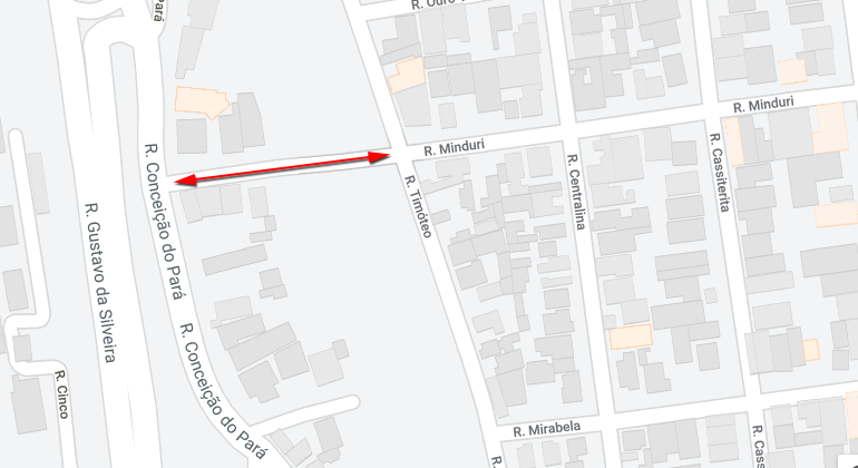 Mapa da alteração de trânsito no bairro Santa Inês devido a Obras da Via 710 a partir do dia 22/7.