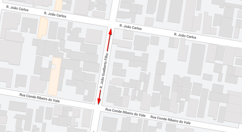 Mapa de interdição da rua João Gualberto Filho, entre rua João Carlos e rua Conde Ribeiro do Vale, realizada nos dias 12 e 13/7.