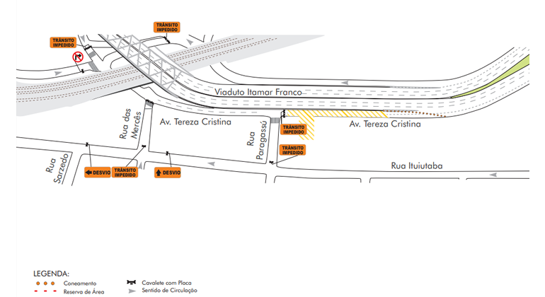 Mapa da operação de trânsito para evento Mister Rock – Beiço do Wando, no bairro Prado, nos dias 11 e 12/1.