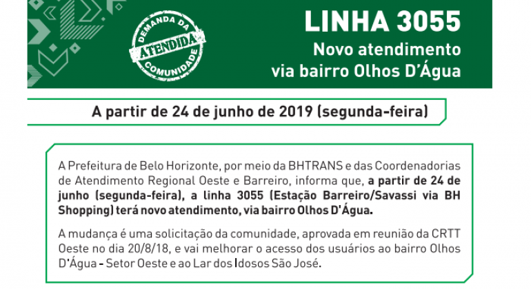 Folheto informativo apresenta novidades da linha 3055