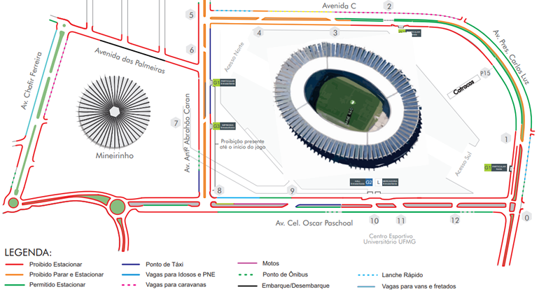 Operação especial para o Festival Planeta Brasil, neste sábado, dia 25 Mapa para acesso ao Mineirão no Festival Planeta Brasil