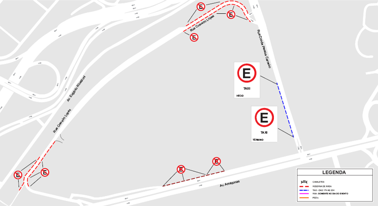 BHTrans faz operação especial de trânsito para evento no Expominas neste sábado Mapa do entorno do Expominas com as intervenções para evento neste sábado