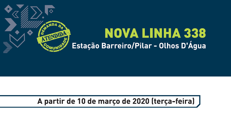 Nova linha 333, Estação Barreiro/Pilar - Olhos D´Água