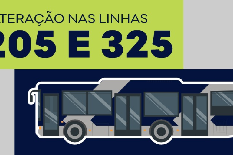 Itinerários das linhas 325 e 205 serão alterados a partir desta quinta (11) e sexta-feira (12) Itinerários das linhas 325 e 205 serão alterados a partir desta quinta (11) e sexta-feira (12)