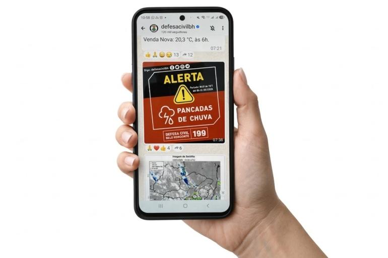 Canal da Defesa Civil no WhatsApp amplia acesso a alertas em Belo Horizonte Canal da Defesa Civil no WhatsApp amplia acesso a alertas em Belo Horizonte