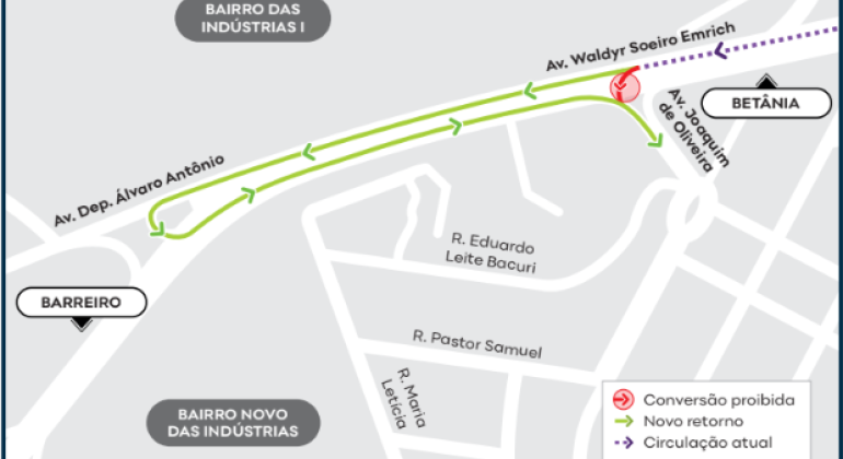 Mudança de circulação na região da Avenida Waldyr Soeiro Emrich (Via do Minério)