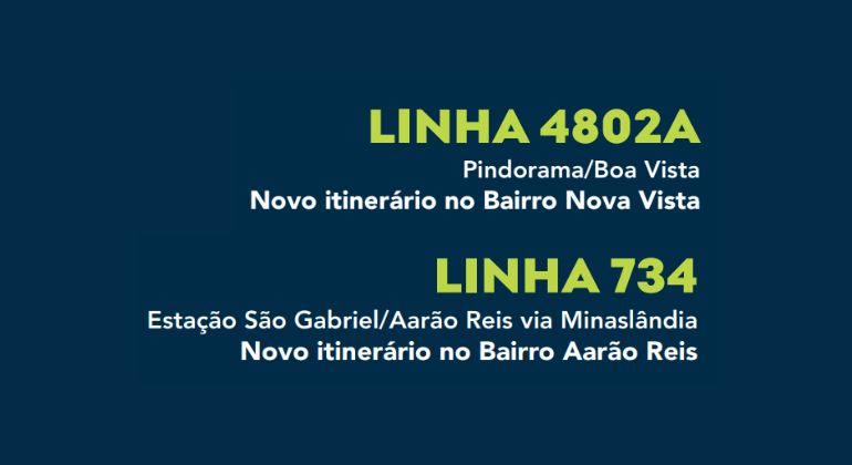 Itinerários das linhas 4802A e 734 passam por adequações no Boa Vista e Aarão Reis