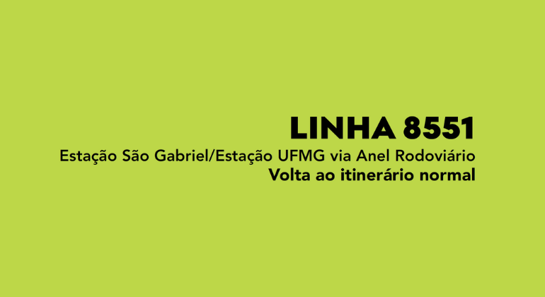 Linha de ônibus 8551 volta a rodar no itinerário normal no próximo sábado (21)