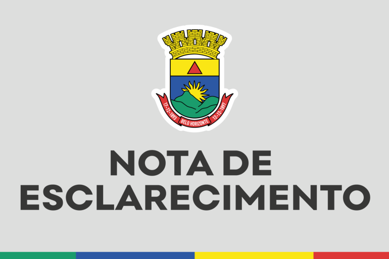 Nota de Esclarecimento – Quadro de saúde do chimpanzé Serafim Arte sobre nota de esclarecimento com brasão da Prefeitura de BH