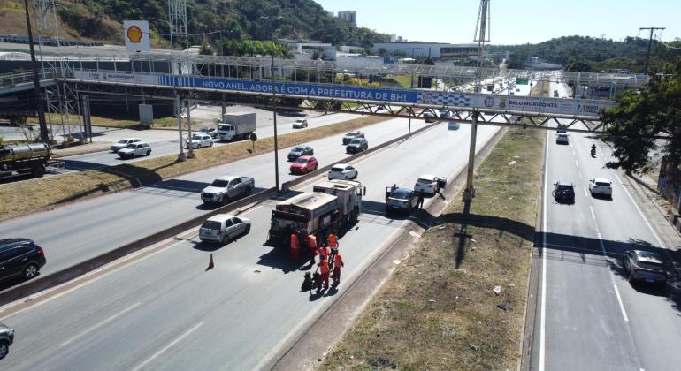 Há dois meses sob gestão da PBH, Novo Anel tem mais de 5,5 quilômetros recapeados e quase 650 toneladas de lixo recolhidas