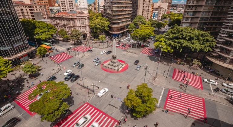 Imagem da Praça Sete, no Centro de BH 