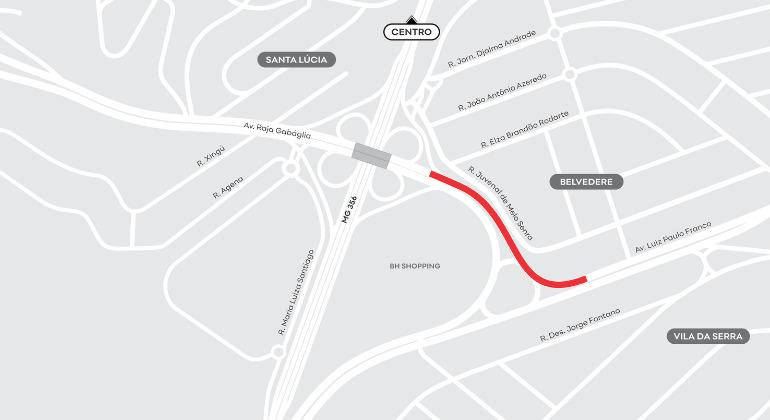 Trânsito será interditado a partir da próxima terça-feira (22) para obras no trevo do Belvedere