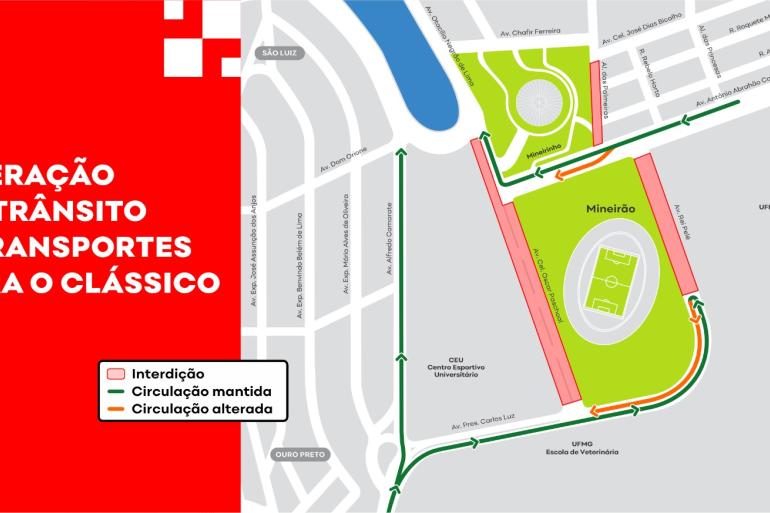Operação de trânsito e transportes para o jogo Cruzeiro x Atlético, neste domingo (8) Operação de trânsito e transportes para o jogo Cruzeiro x Atlético, neste domingo (8)