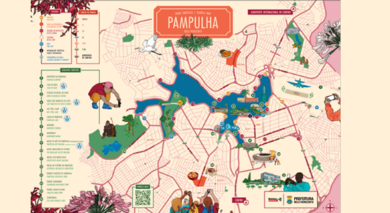 Prefeitura de Belo Horizonte lança mapas ilustrados da região da Pampulha