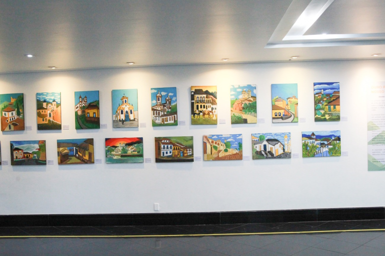 CEI Imaculada tem galeria de arte dedicada à produção de estudantes da Rede Municipal de Educação