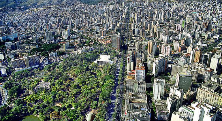 Imagens aérea do centro de Belo Horizonte 