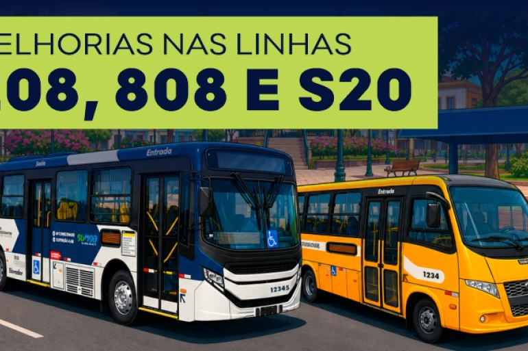 Linhas do transporte coletivo 208, 808 e S20 ganham melhorias a partir deste fim de semana Linhas do transporte coletivo 208, 808 e S20 ganham melhorias a partir deste fim de semana
